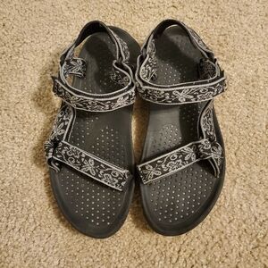 Teva Women's 8 Black Adjustable Strap Sport Outdoor Hiking Active Sandals